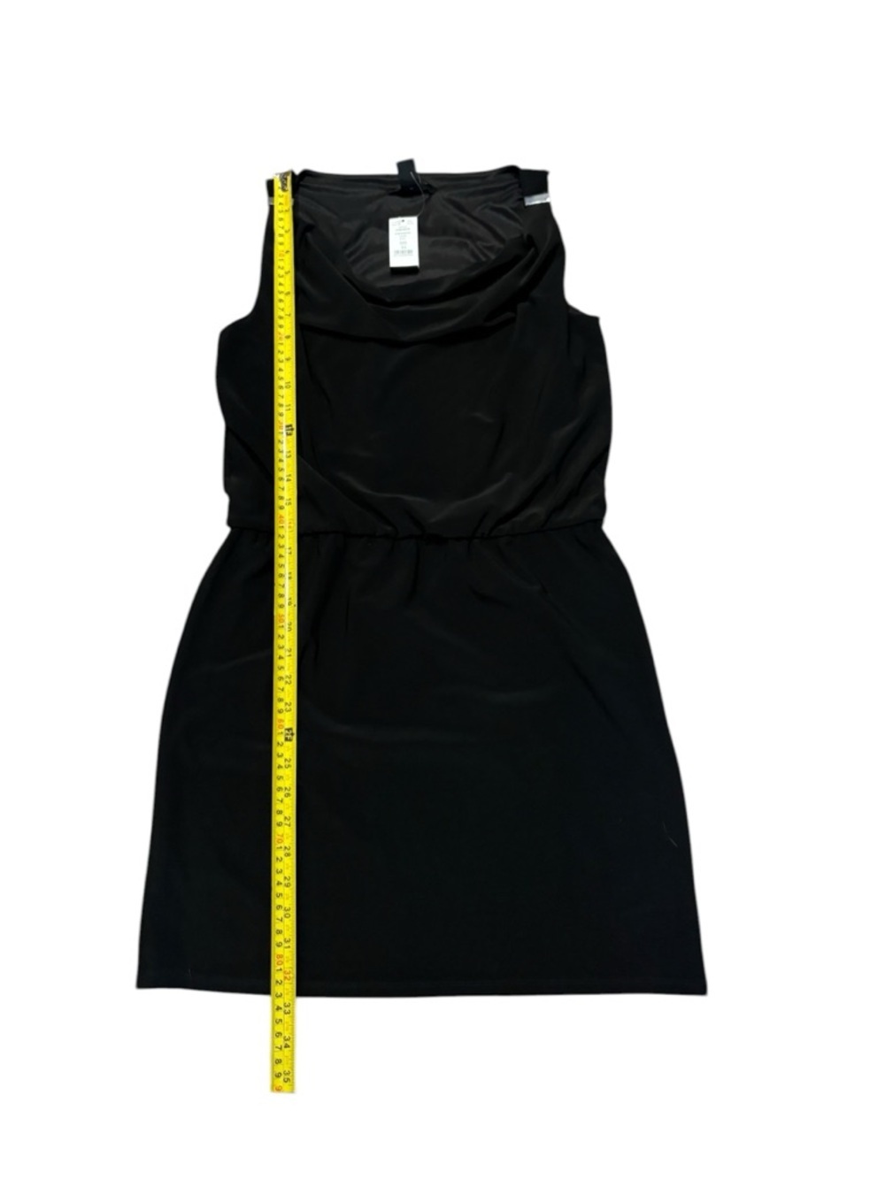 White House black market cowl drape neck black sleeveless dress new net xs - Picture 2 of 5